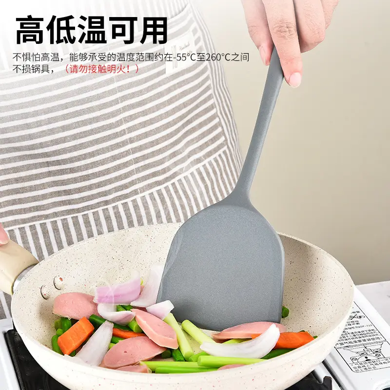 Silicone Shovel Non-stick Pan Special Sticker High Temperature Resistant Silicone Shovel suit Household Stir-frying Shovel Stir-frying Spoon Soup Spoon Kitchenware