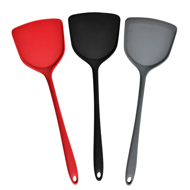 Silicone Shovel Non-stick Pan Special Sticker High Temperature Resistant Silicone Shovel suit Household Stir-frying Shovel Stir-frying Spoon Soup Spoon Kitchenware