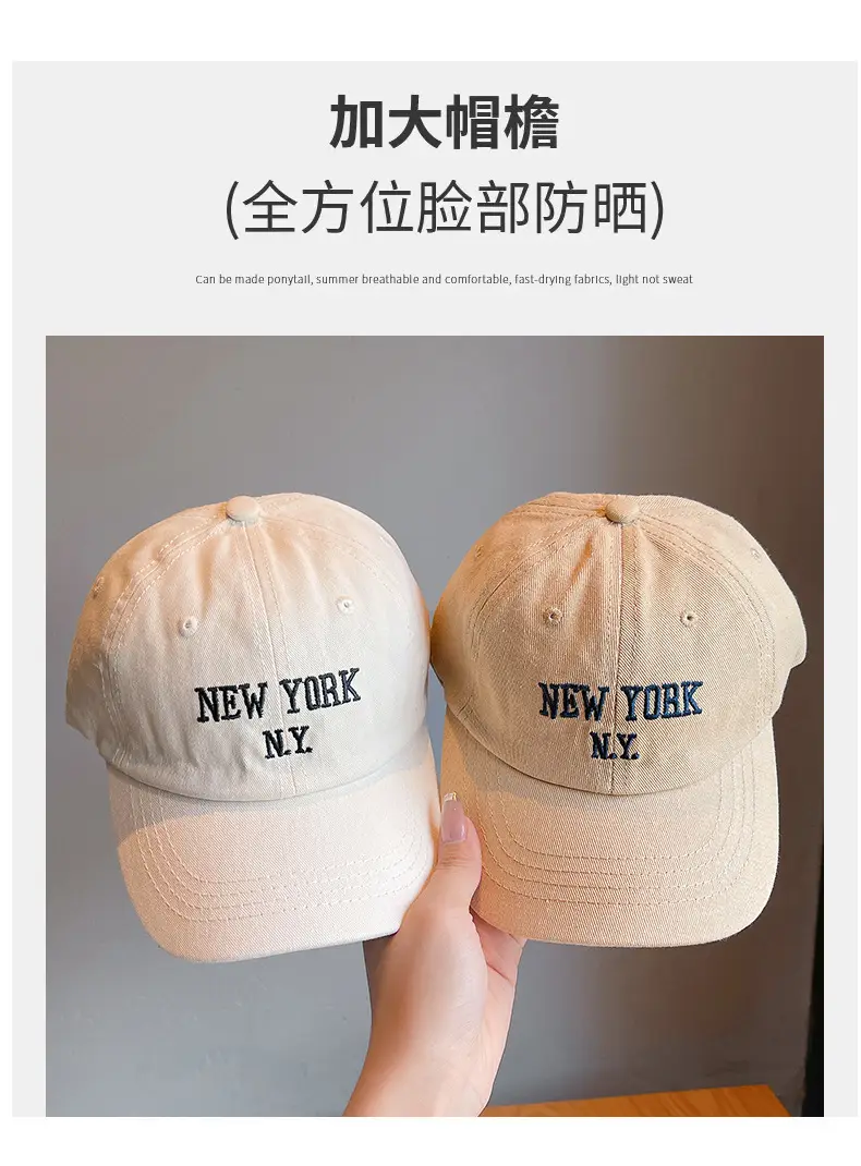 Red New York Cap for Girls Boys Spring Autumn — feature 3