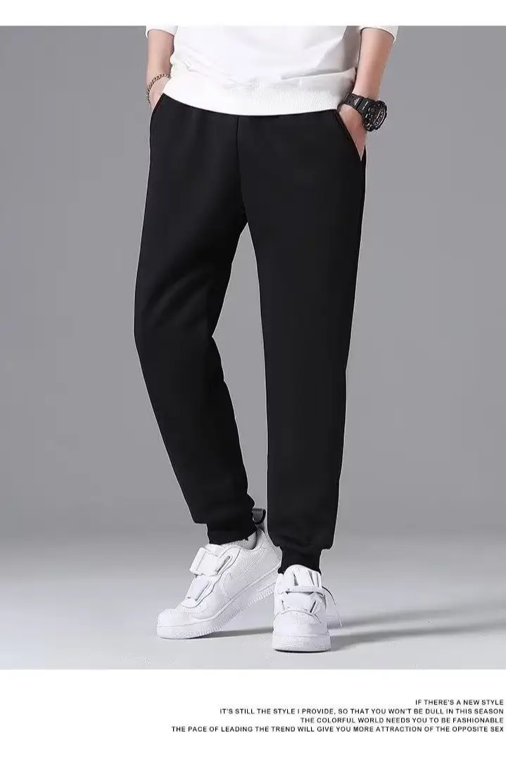 Men Black Fleece Thermal Winter Pants Warm Sweatpants — feature 13