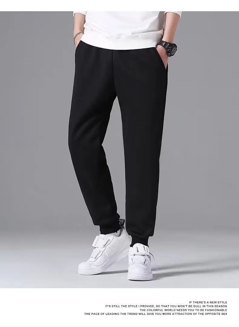Men Black Fleece Thermal Winter Pants Warm Sweatpants — feature 6