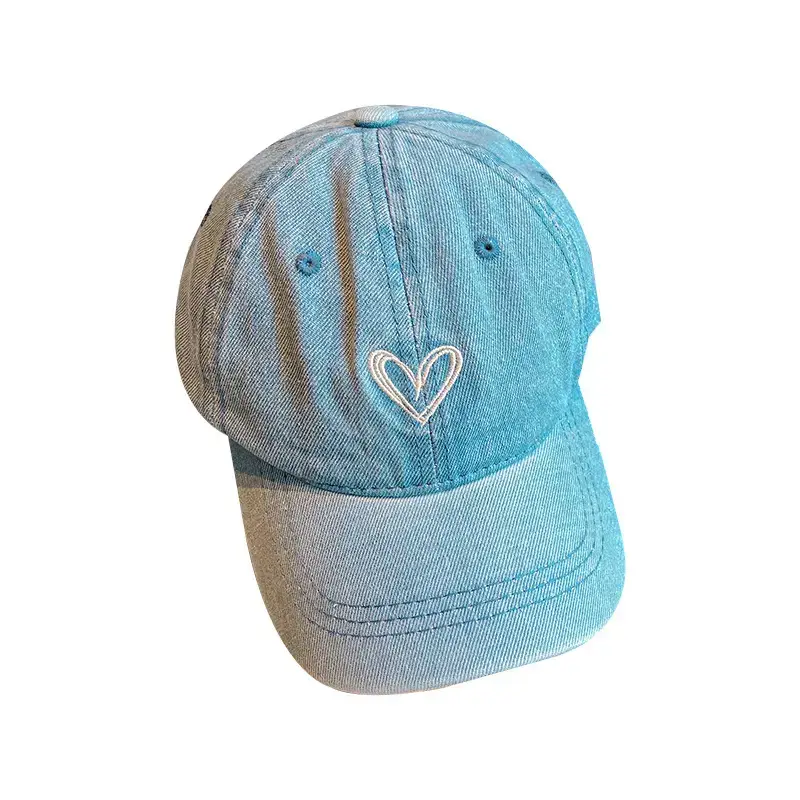 Blue Heart Denim Cap for Kids Sunscreen Hat - Image 8