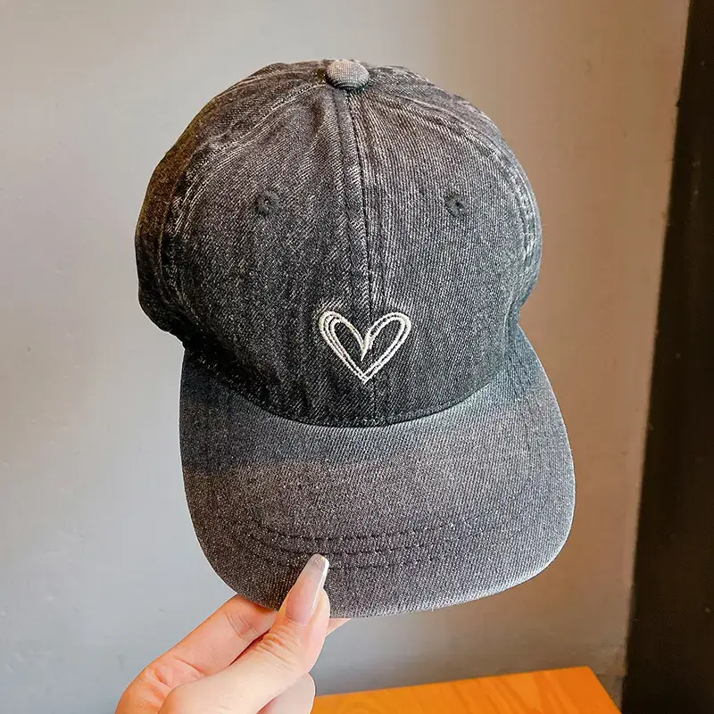 Blue Heart Denim Cap for Kids Sunscreen Hat — feature 10