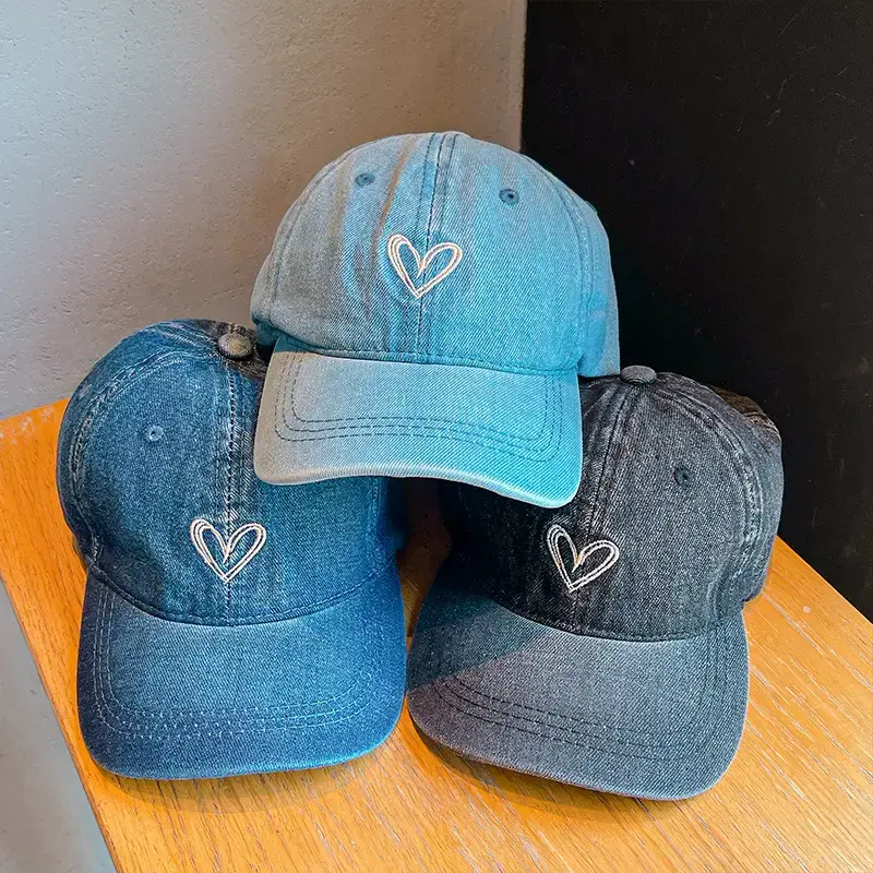 Blue Heart Denim Cap for Kids Sunscreen Hat — feature 7