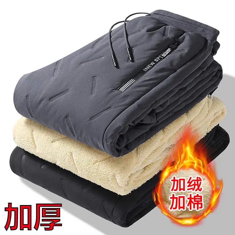 Men's Fleece Lined Winter Pants Grey Plus Size - Image 5