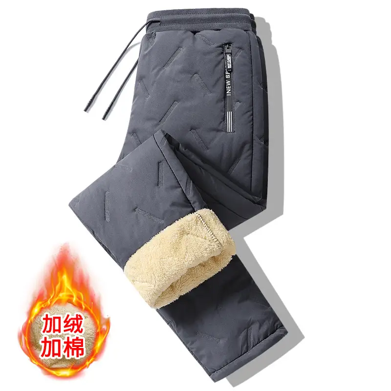 Men's Fleece Lined Winter Pants Grey Plus Size - Image 7