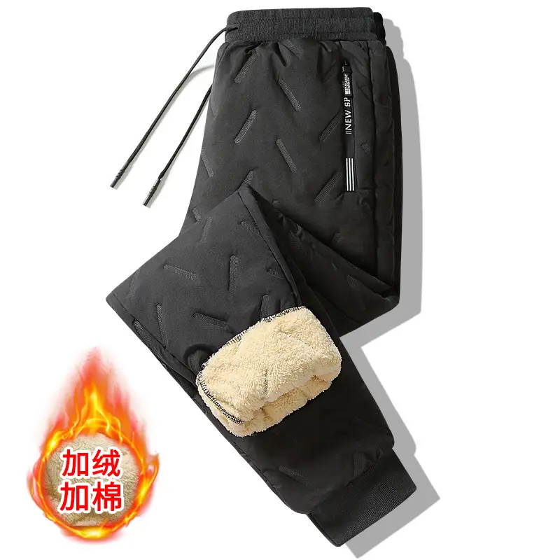 Men's Fleece Lined Winter Pants Grey Plus Size - Image 8