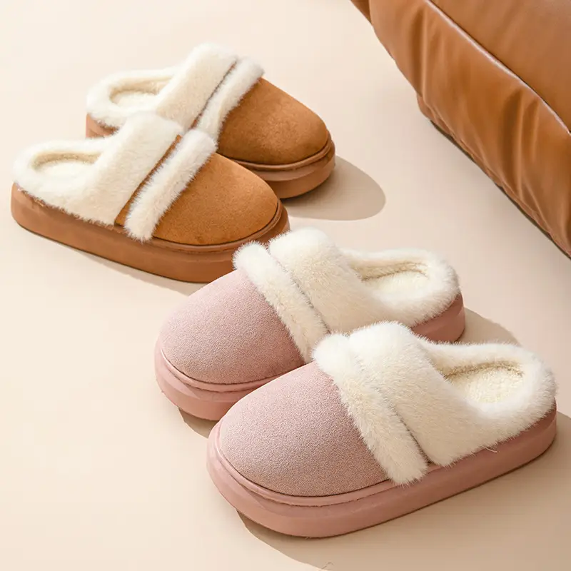 Autumn and Winter Warm Cotton Slippers for Women Indoor Home Non-Slip Anti-Odor Thick-Soled Warm Fashionable Outer Wear Fleece-Lined Cotton Shoes - Image 21