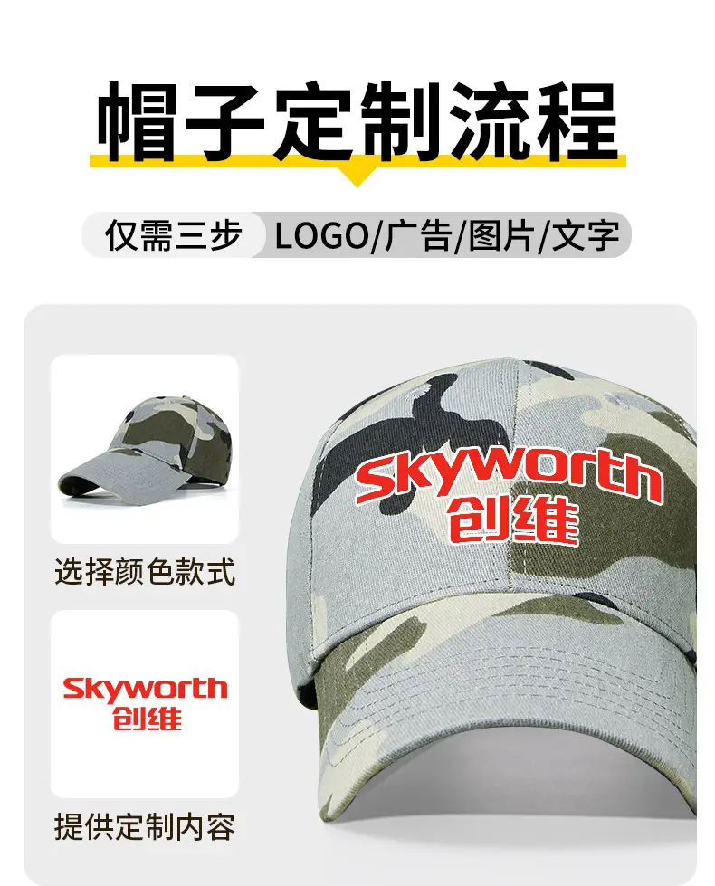 Red Camo Baseball Cap with Logo Print — feature 5