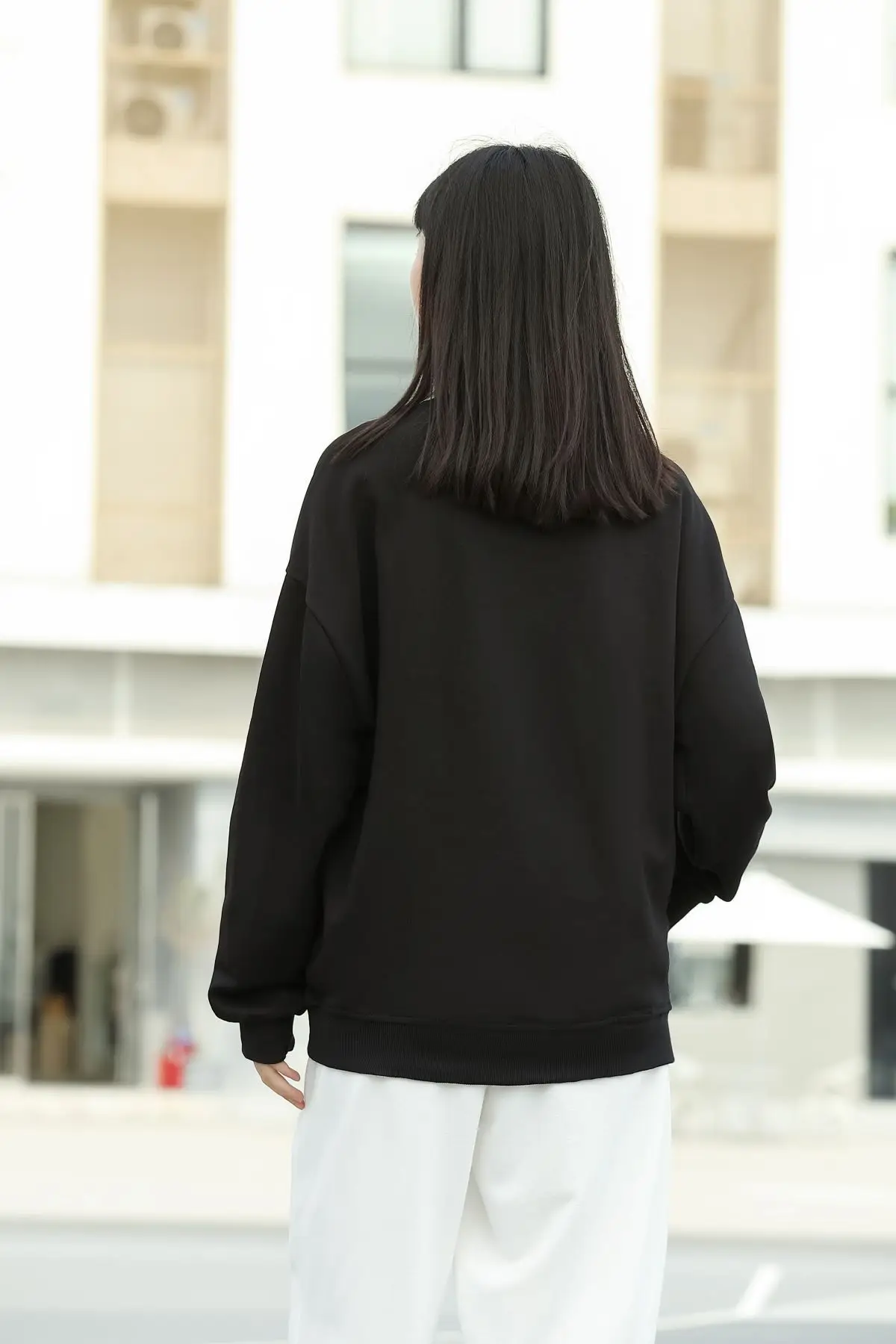 300g Cotton Terry Knit Sweatshirt Large Teal — feature 12