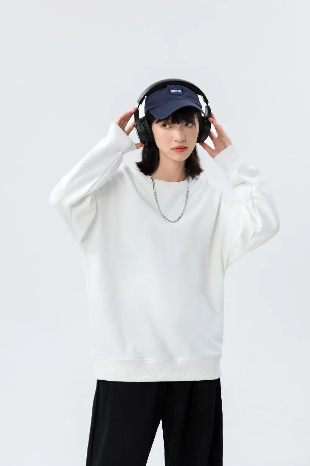 300g Cotton Terry Knit Sweatshirt Large Teal — feature 13