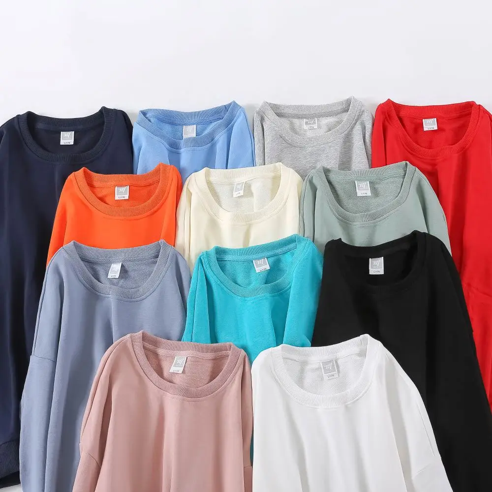 300g Cotton Terry Knit Sweatshirt Large Teal — feature 18