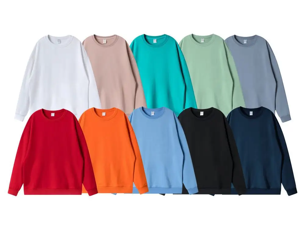 300g Cotton Terry Knit Sweatshirt Large Teal — feature 7