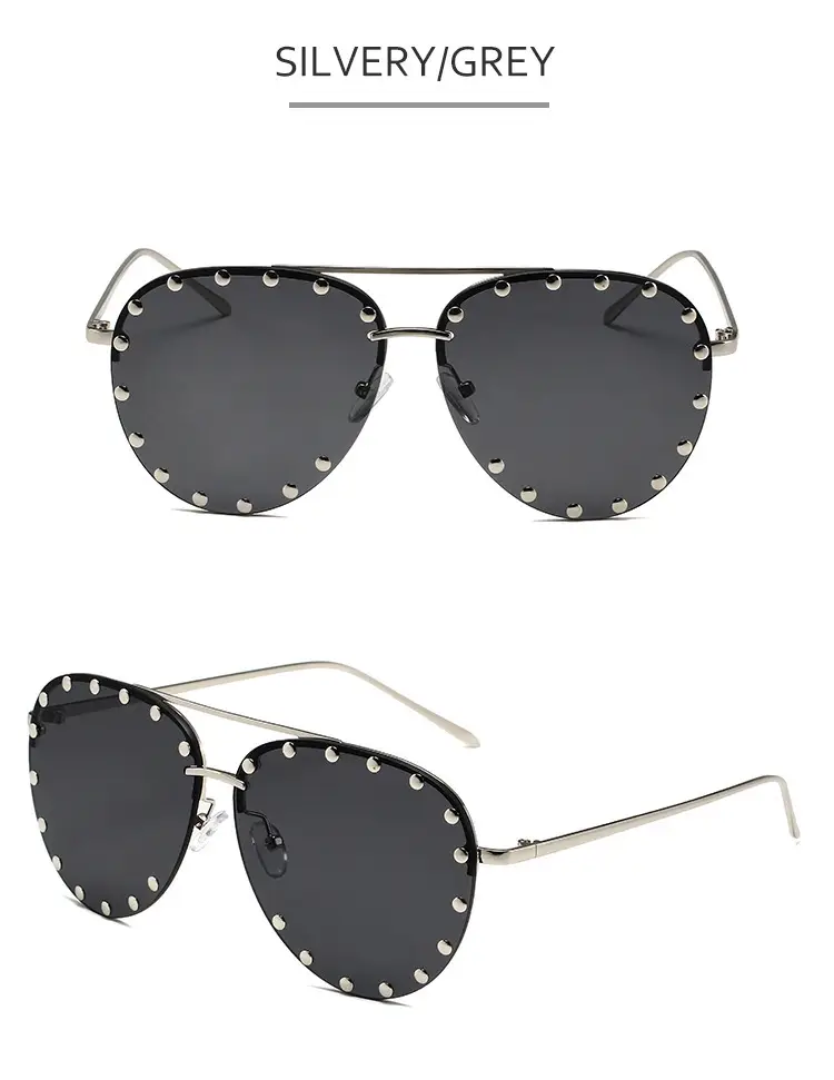 Women's Metal Sunglasses with Clear Tinted Frames — feature 11