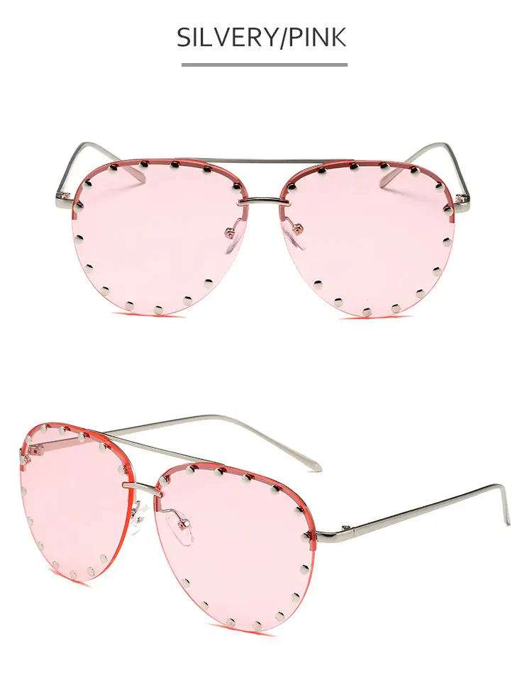 Women's Metal Sunglasses with Clear Tinted Frames — feature 13