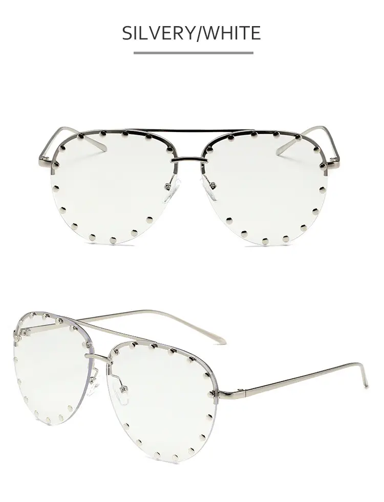 Women's Metal Sunglasses with Clear Tinted Frames — feature 15