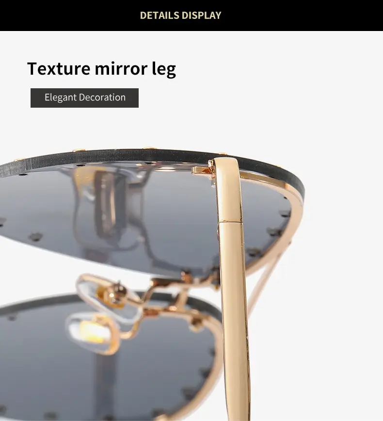 Women's Metal Sunglasses with Clear Tinted Frames — feature 16