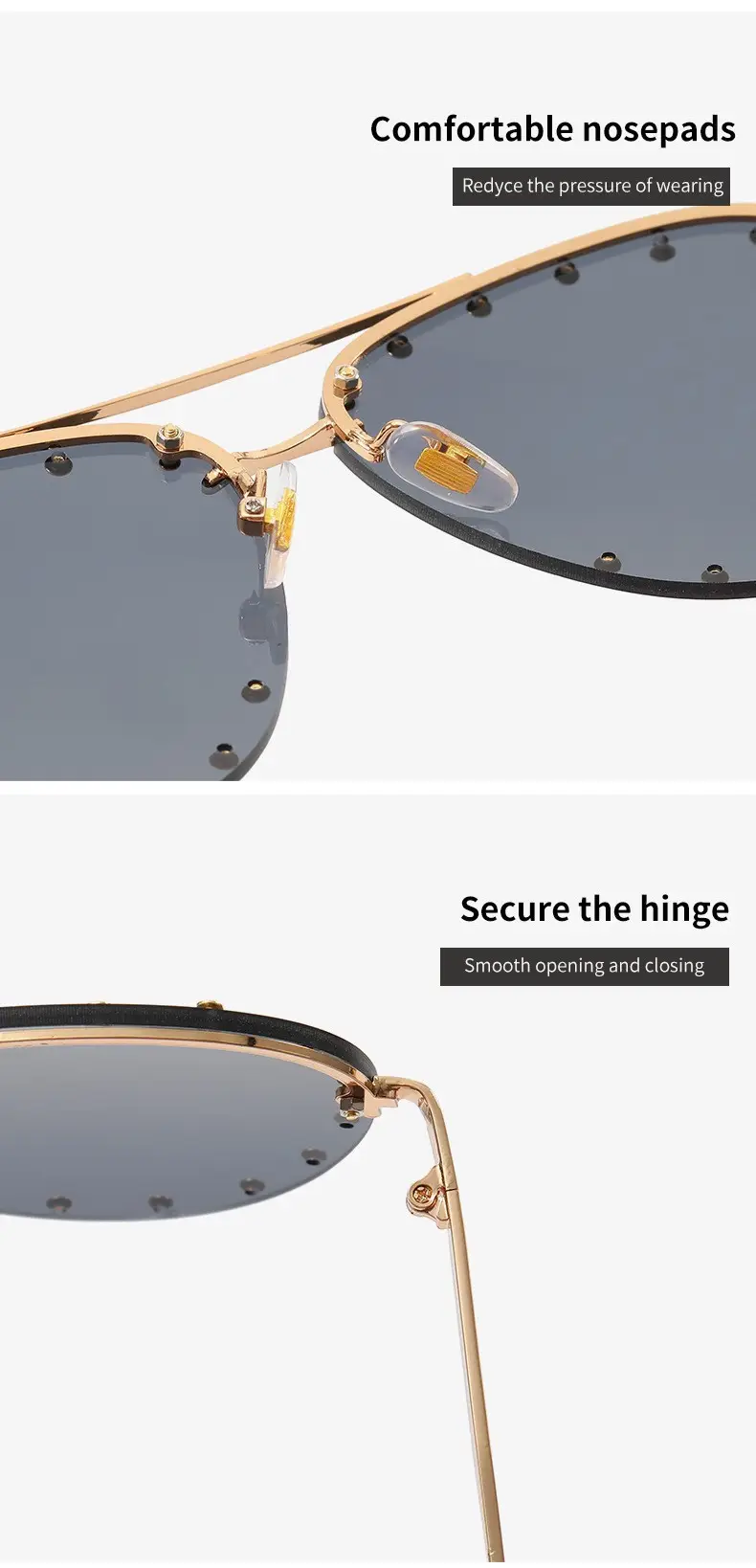 Women's Metal Sunglasses with Clear Tinted Frames — feature 17
