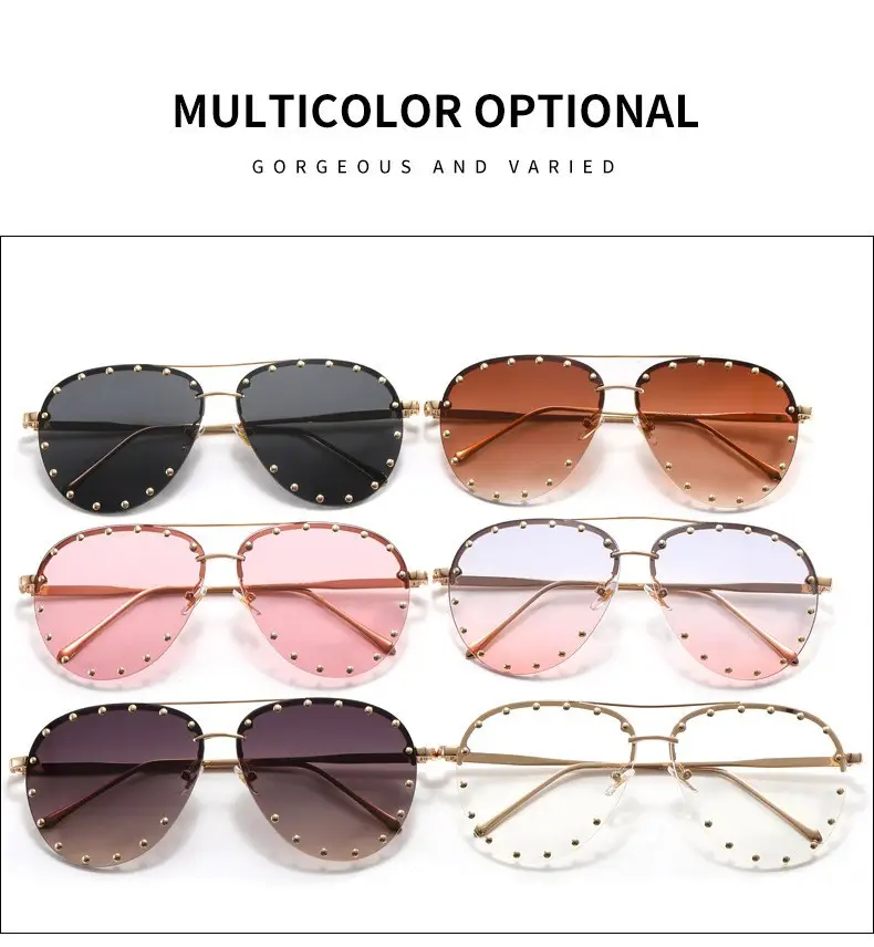 Women's Metal Sunglasses with Clear Tinted Frames — feature 7