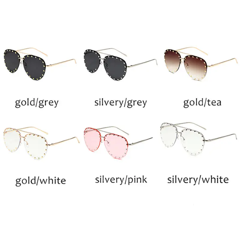 Women's Metal Sunglasses with Clear Tinted Frames — feature 9