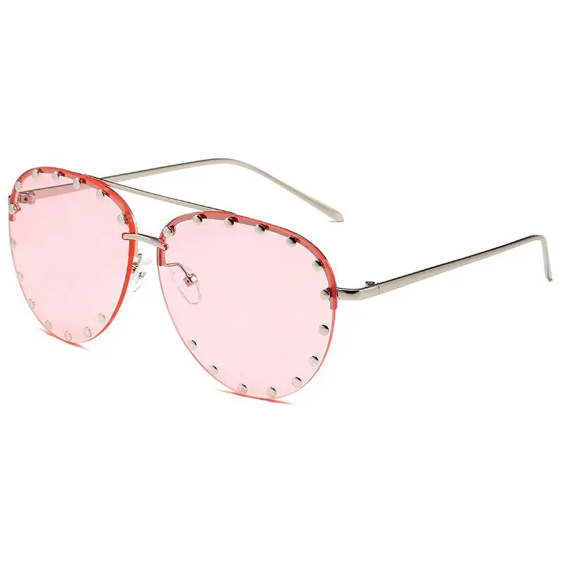 Women's Metal Sunglasses with Clear Tinted Frames - Image 3