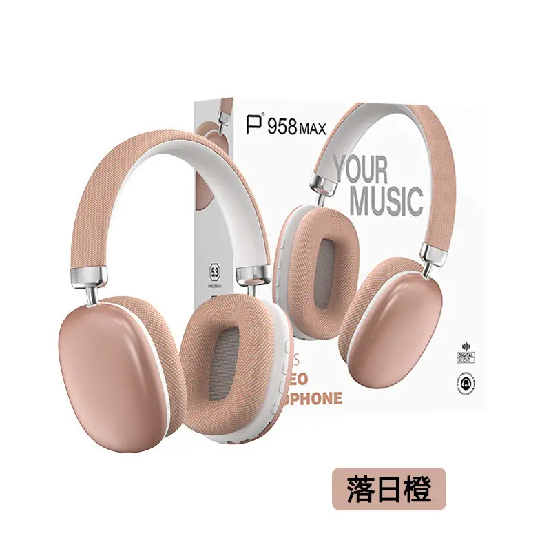 Pink Bluetooth 5.3 Over-Ear Headphones with Cotton Ear Pads