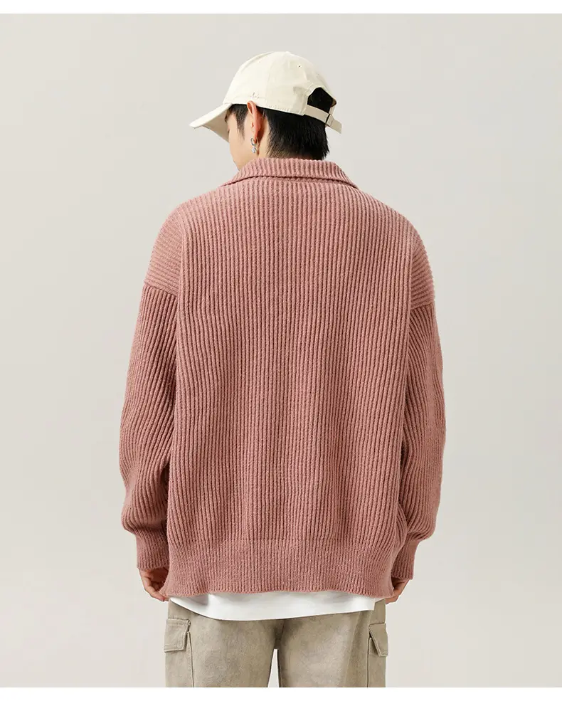 Japanese High-Neck Cardigan Sweater Grey Knit Autumn Winter — feature 22