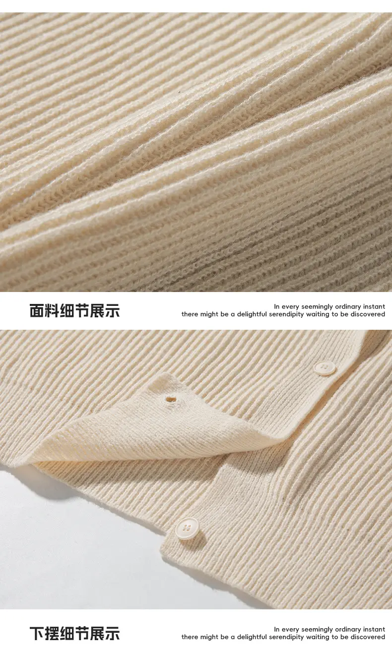 Japanese High-Neck Cardigan Sweater Grey Knit Autumn Winter — feature 28