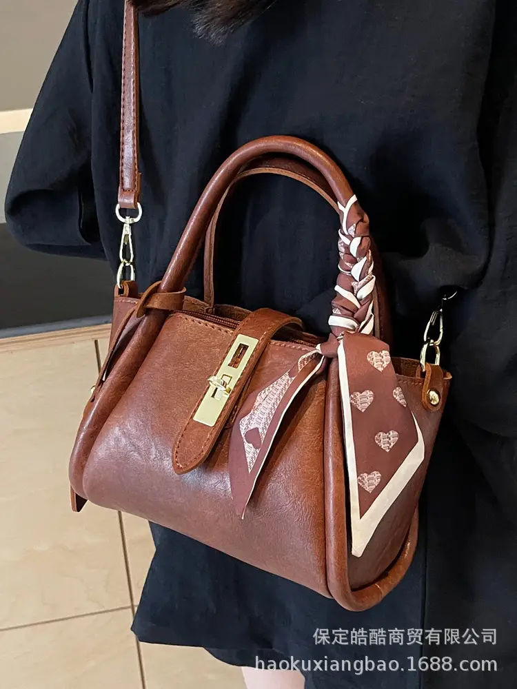Women's Brown Satchel Shoulder Bag 2024 Autumn Winter - Image 5