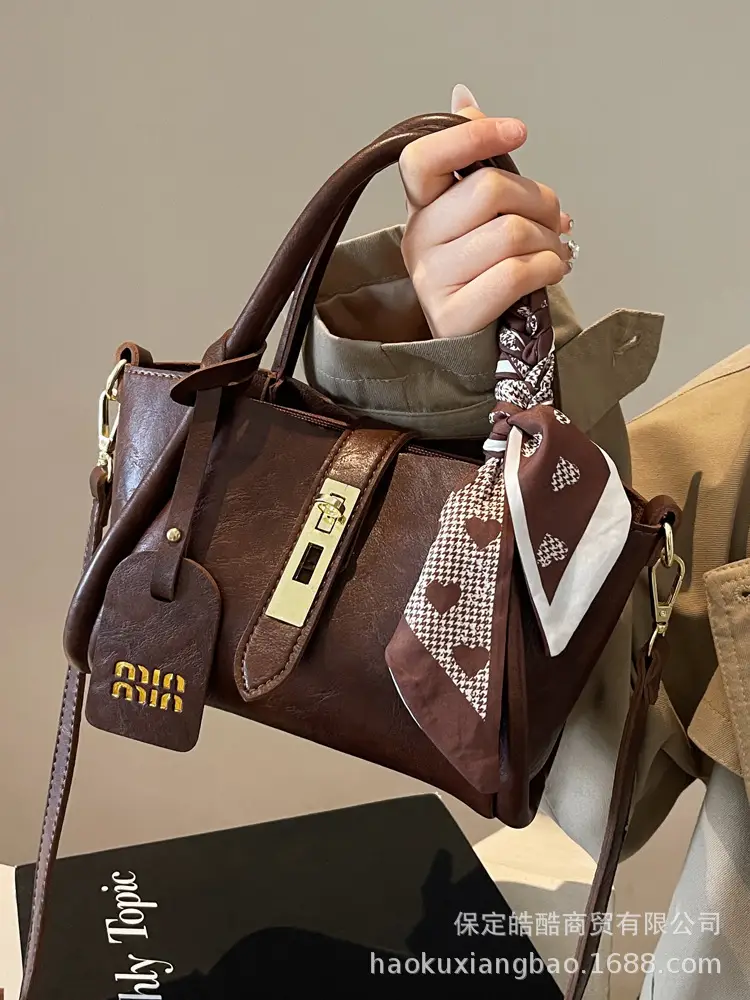 Women's Brown Satchel Shoulder Bag 2024 Autumn Winter - Image 6