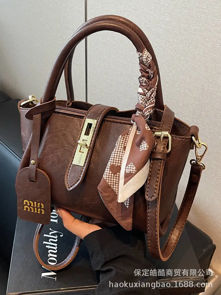 Women's Brown Satchel Shoulder Bag 2024 Autumn Winter - Image 8