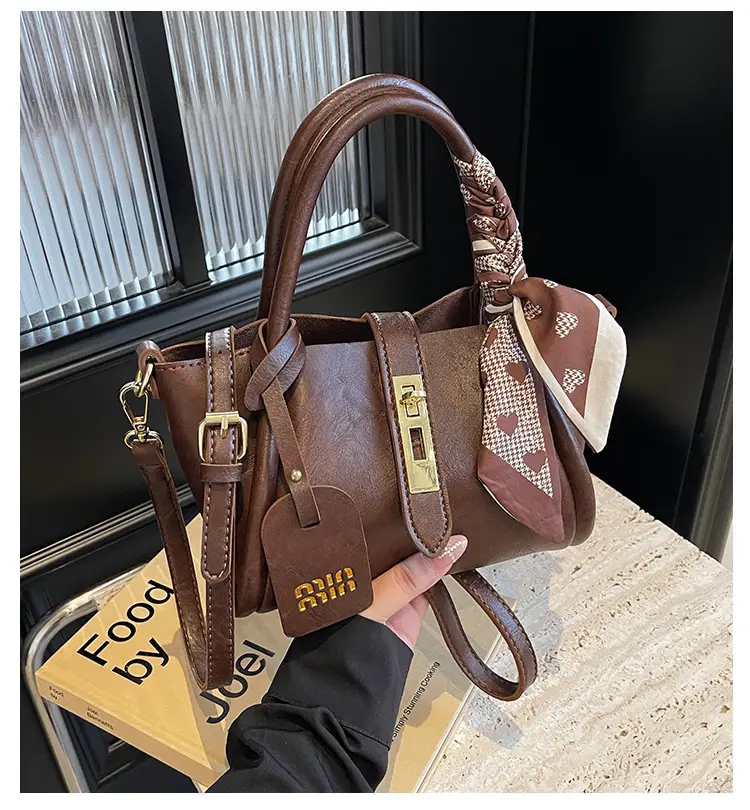 Women's Brown Satchel Shoulder Bag 2024 Autumn Winter — feature 1