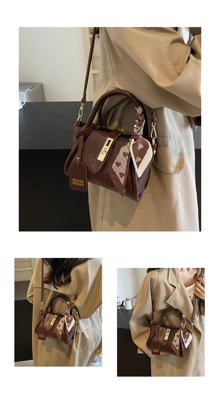 Women's Brown Satchel Shoulder Bag 2024 Autumn Winter — feature 11