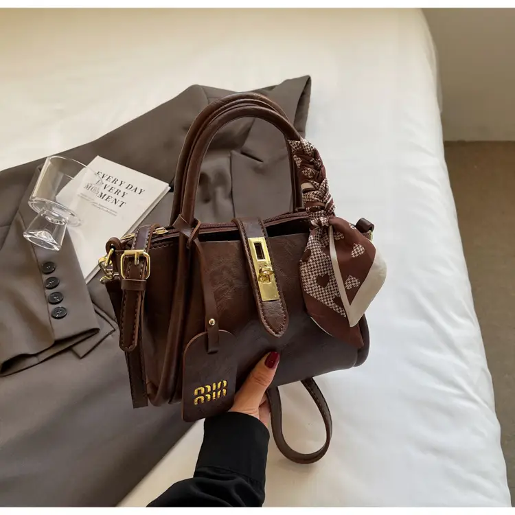 Women's Brown Satchel Shoulder Bag 2024 Autumn Winter — feature 19