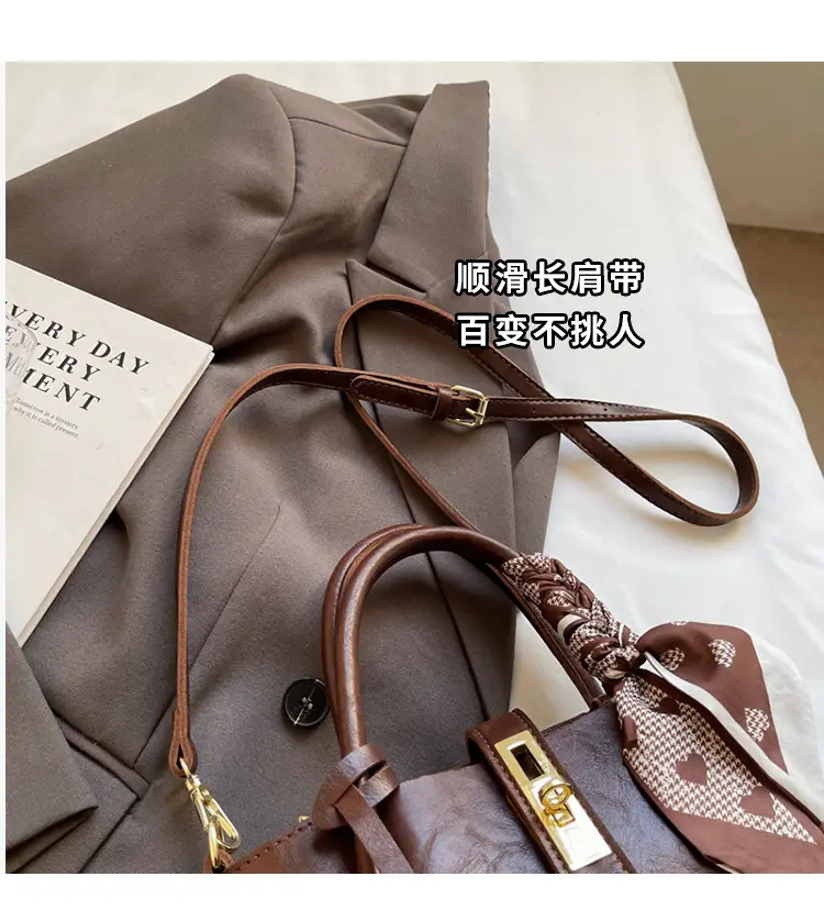 Women's Brown Satchel Shoulder Bag 2024 Autumn Winter — feature 3
