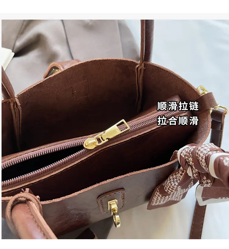 Women's Brown Satchel Shoulder Bag 2024 Autumn Winter — feature 5