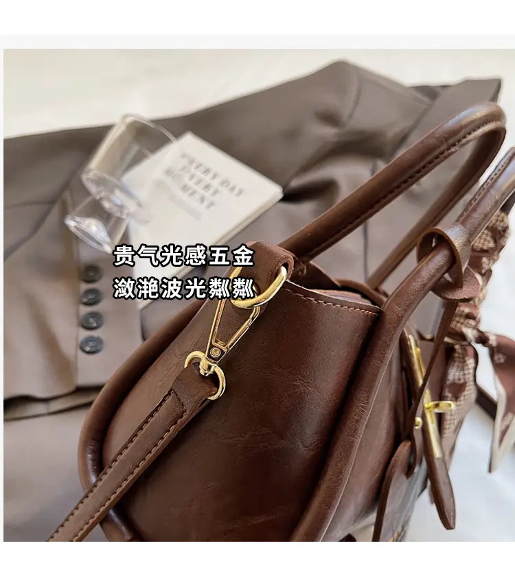 Women's Brown Satchel Shoulder Bag 2024 Autumn Winter — feature 6