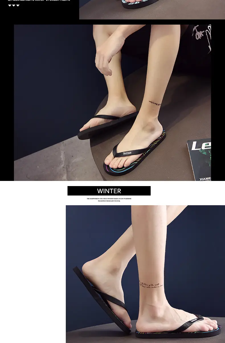 Men's Flip Flops Trendy Cyber Celebrity Panda Theme Beach Summer Flip Flops Men's 2024 New Outdoor Wear Sandals — feature 13