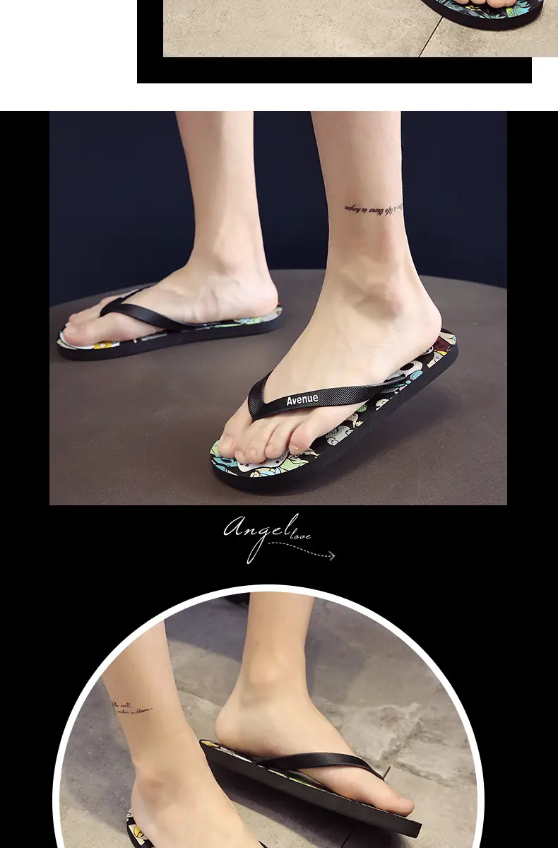 Men's Flip Flops Trendy Cyber Celebrity Panda Theme Beach Summer Flip Flops Men's 2024 New Outdoor Wear Sandals — feature 15