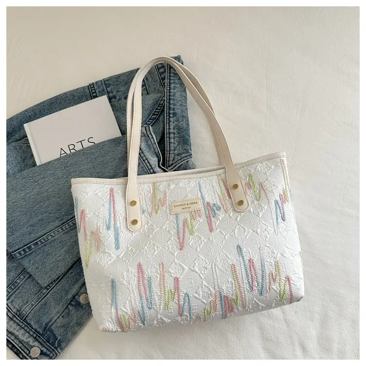 Women's Canvas Embroidered Shoulder Bag Large Capacity 2024 - Image 2