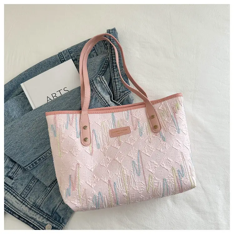 Women's Canvas Embroidered Shoulder Bag Large Capacity 2024 - Image 3