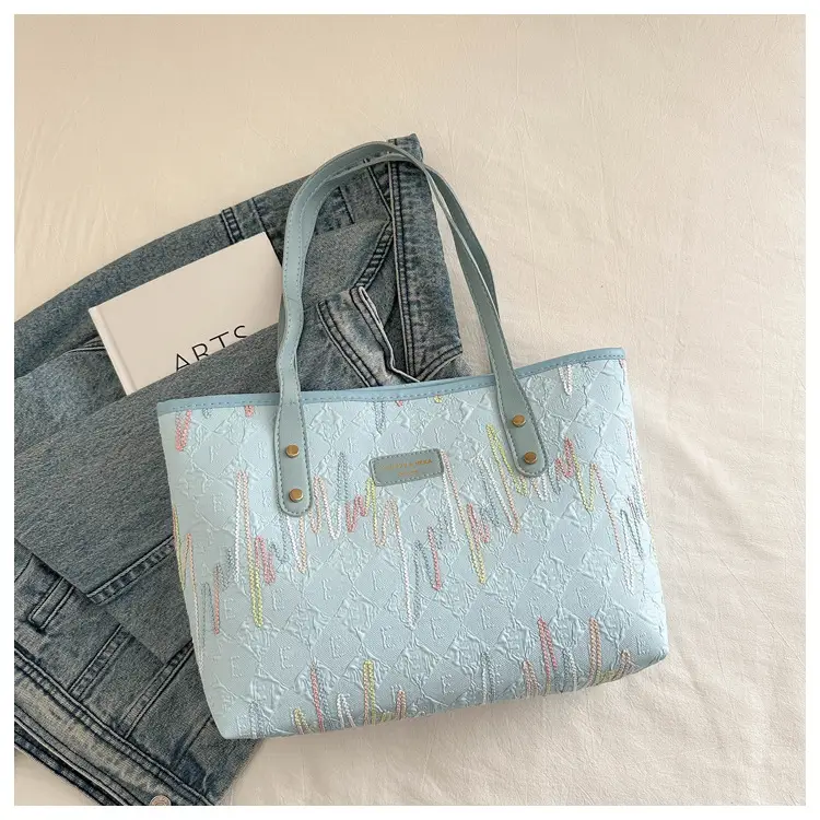 Women's Canvas Embroidered Shoulder Bag Large Capacity 2024 - Image 4