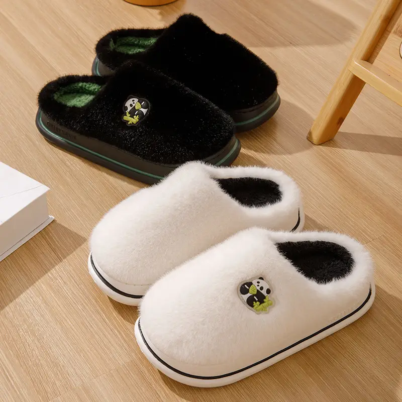 Home Household Cotton Slippers for Men Winter 2026 New Indoor Non-Slip Thick-Soled Warm Cotton Slippers for Women Winter