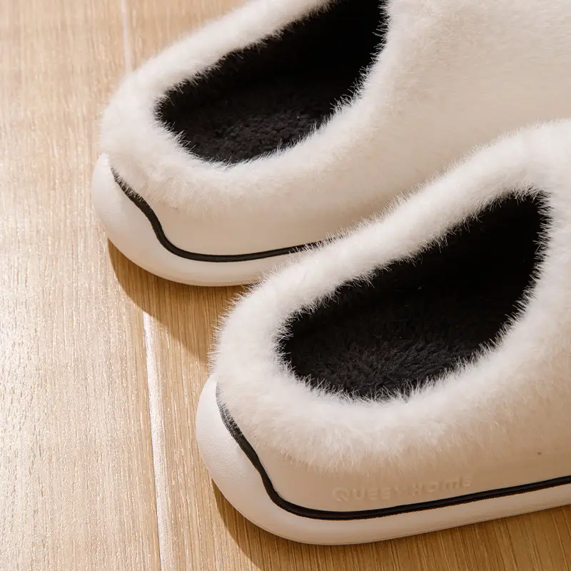 Home Household Cotton Slippers for Men Winter 2026 New Indoor Non-Slip Thick-Soled Warm Cotton Slippers for Women Winter
