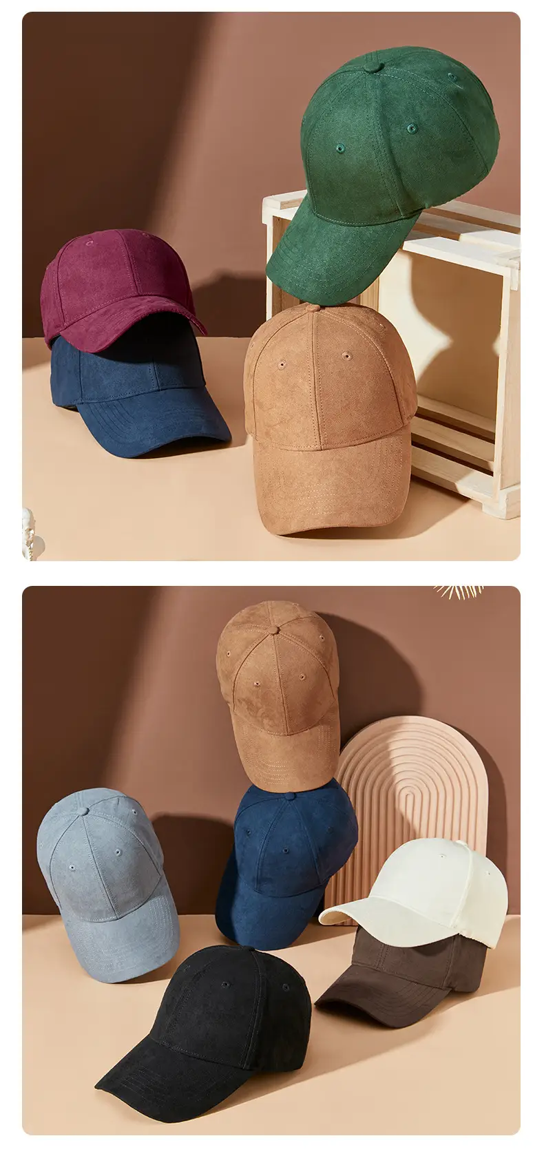 Men Baseball Cap Tan Leather Mock Up Adjustable — feature 11