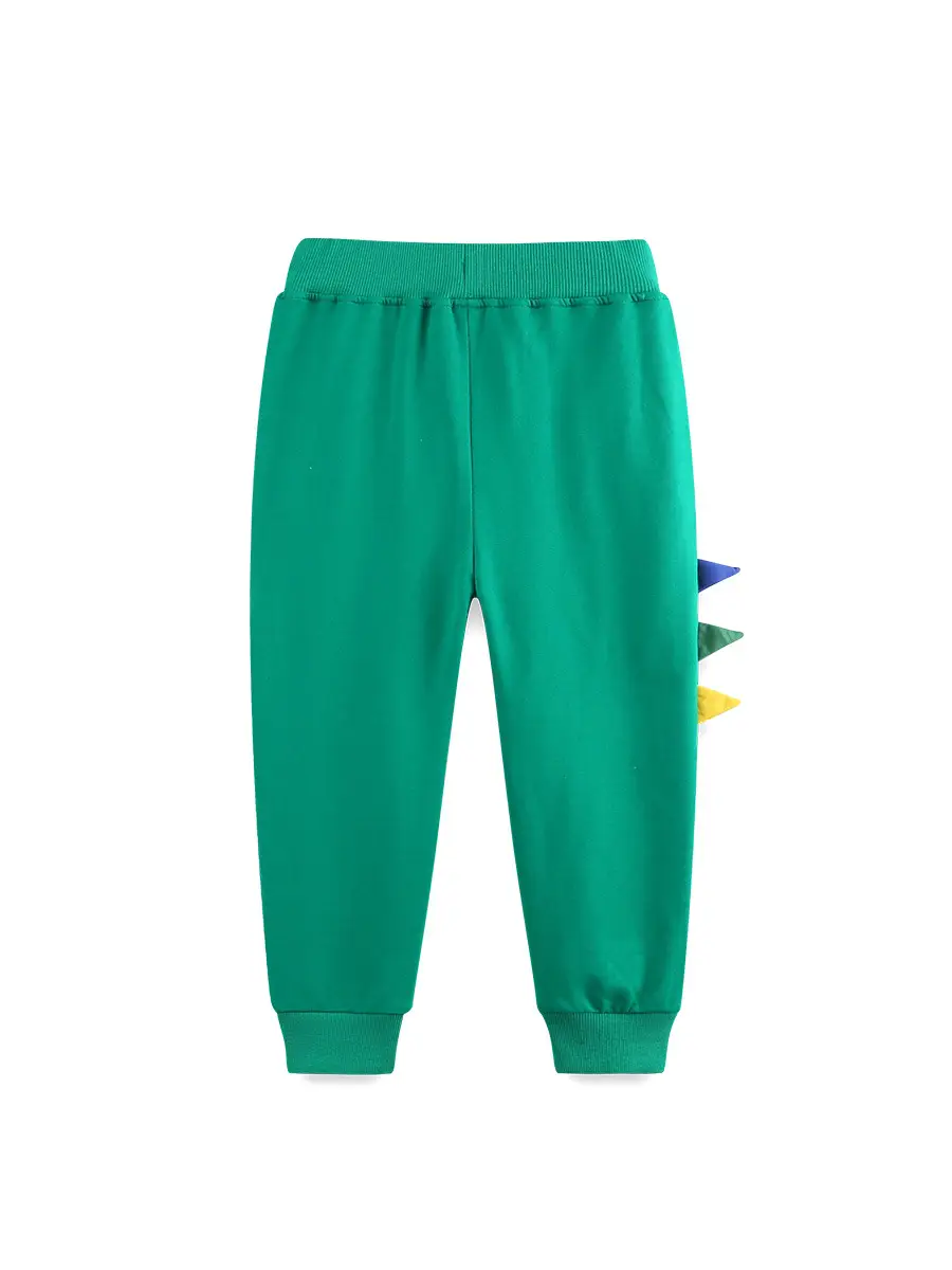 25 Autumn New Boys Dinosaur Embroidered Sweatpants Green - Image 3