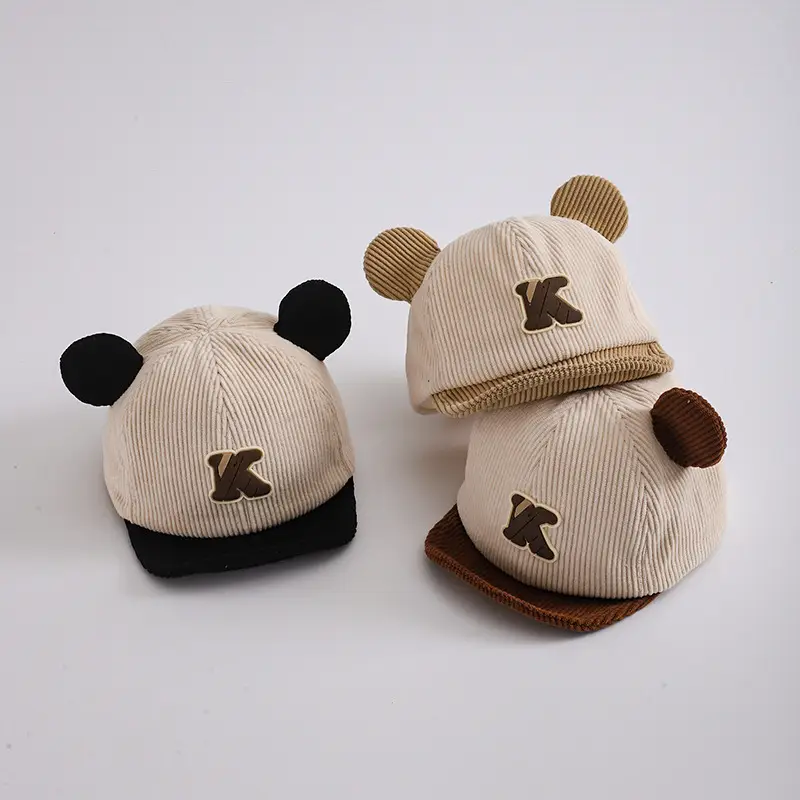 Cute Bear Ears Baby Caps Beige Brown Green - Image 18