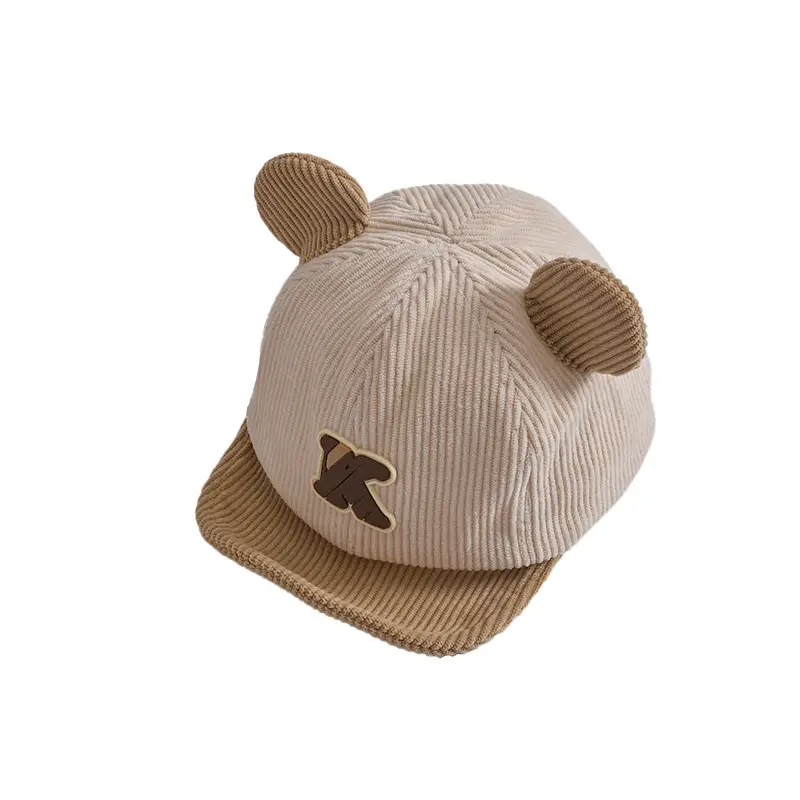 Cute Bear Ears Baby Caps Beige Brown Green - Image 20