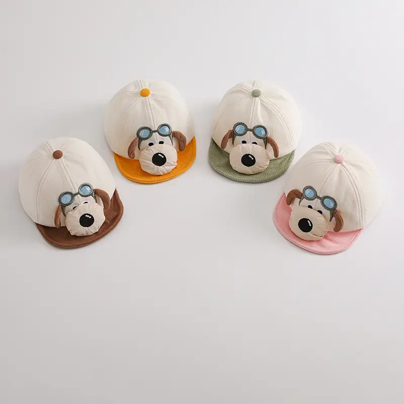 Cute Bear Ears Baby Caps Beige Brown Green — feature 10