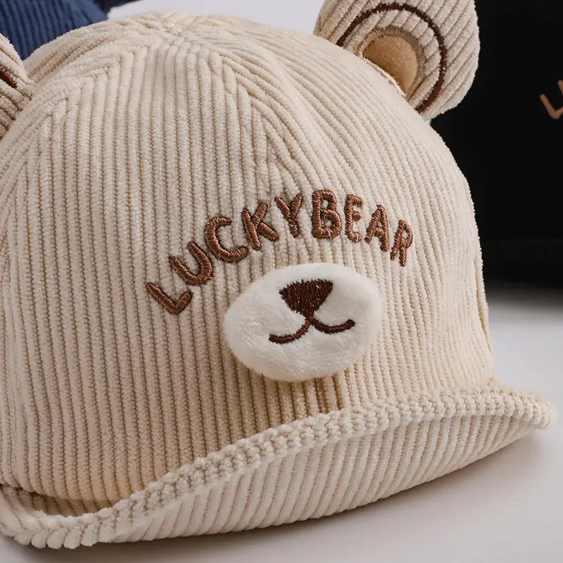 Cute Bear Ears Baby Caps Beige Brown Green — feature 16